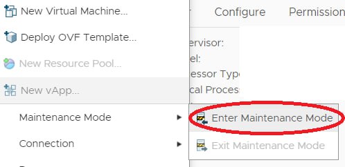 Enter maintence mode