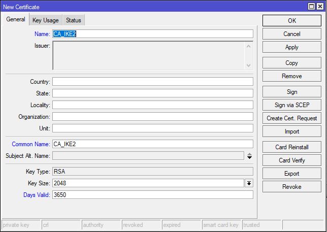 Create Cert Name