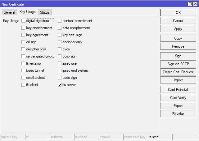 Create Cert Serv Key Usage