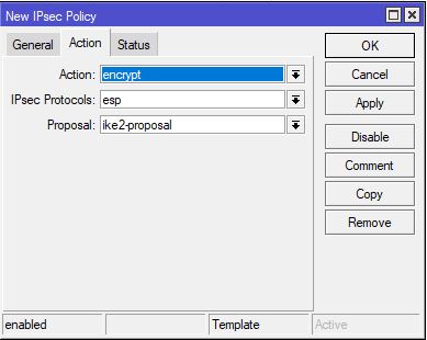 ipsec policy action
